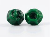 360 degree detail view of sea witch green mini barnacle earrings with stainless steel ear stud.