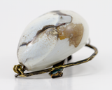NKBR002 order|chaos necklace-broach flameworked ivory silver blown glass profile