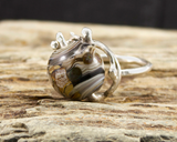 RNG007 order|chaos silver ring flameworked glass detail
