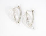 EAR010 Clearly flameworked blown glass earring