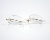 EAR010 Clearly blown glass sterling silver earring front detail