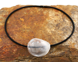NKL013 Clearly single blown glass hollow detail on slate