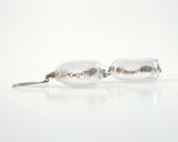 EAR009 For a Time earring etched blown glass front detail