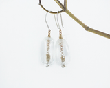 EAR009 For a Time blown glass and silver hanging earrings