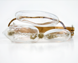 BRL007 For A Time flameworked glass and brass bracelet