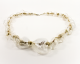 NKL012 For a Time blown glass sterling silver necklace