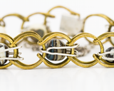 Detail underside of bracelet link with flameworked glass bead