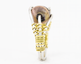 RNG006 traveller ring devitrified flamedworked glass side view