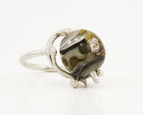 RNG007 order|chaos sterling silver flameworked glass ring