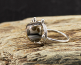 RNG007 order|chaos sterling silver glass pebble ring